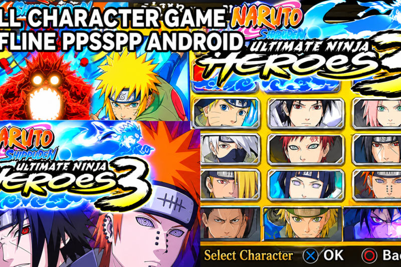 Naruto Shippuden Ultimate Ninja Heroes 3 PPSSPP Android Offline Full Character