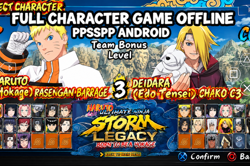 Naruto Ultimate Ninja Storm Legacy PPSSPP Android Offline Full Character
